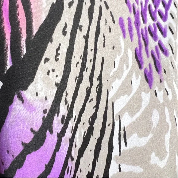 Winlar Purple Pink Animal Print V-Neck Kaftan Muu Muu Maxi Dress Womens One Size - Picture 3 of 13